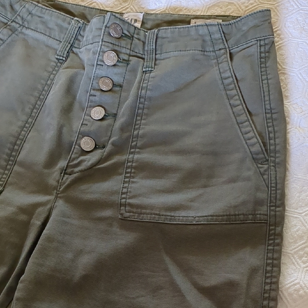 GAP Wide Leg Pants - Olive Green - Picture 4 of 9